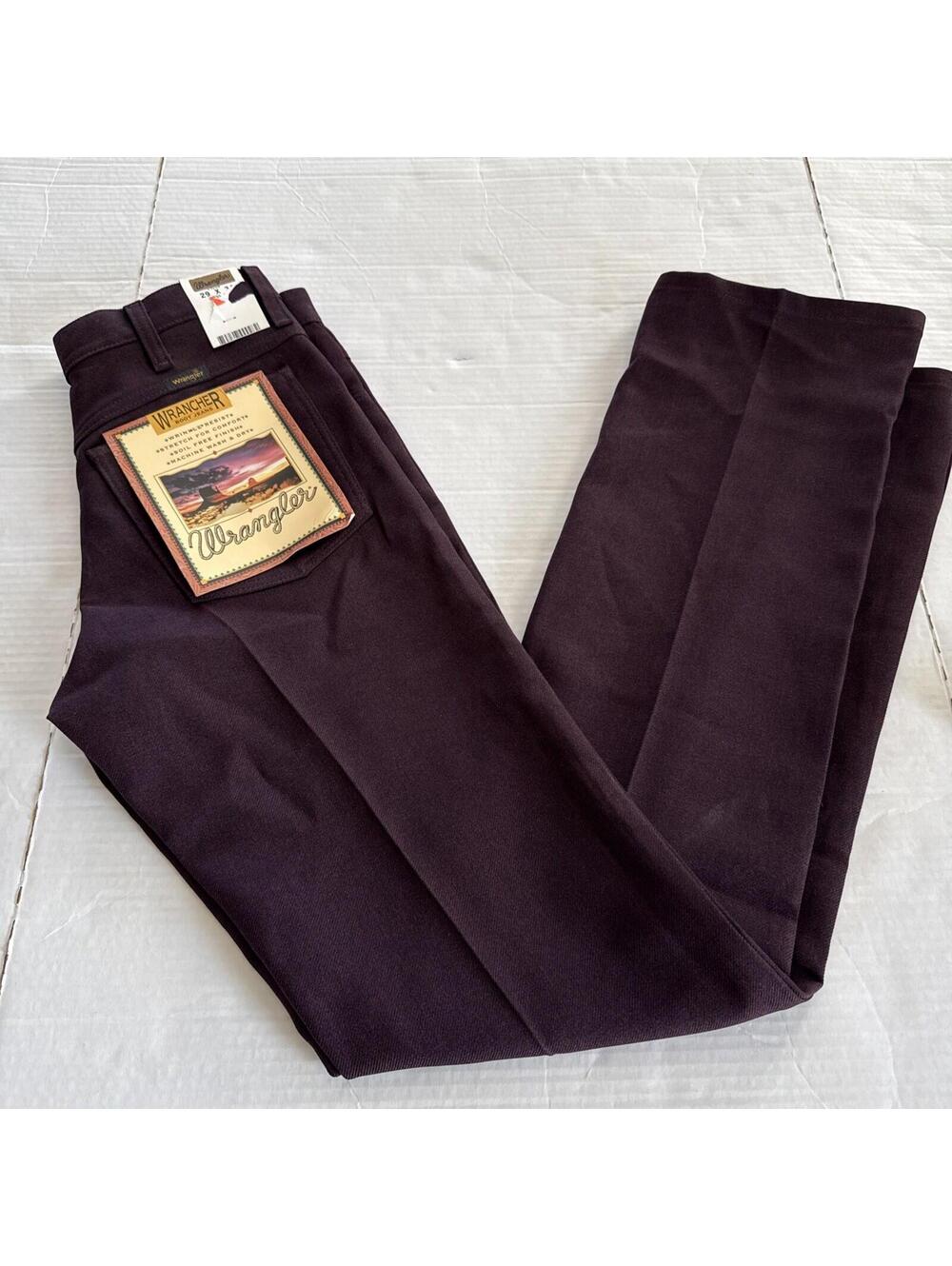 Wrangler Wrancher Dress Pants Men 29x34 B2BG Burguendy Western 82BN Cowboy NWT